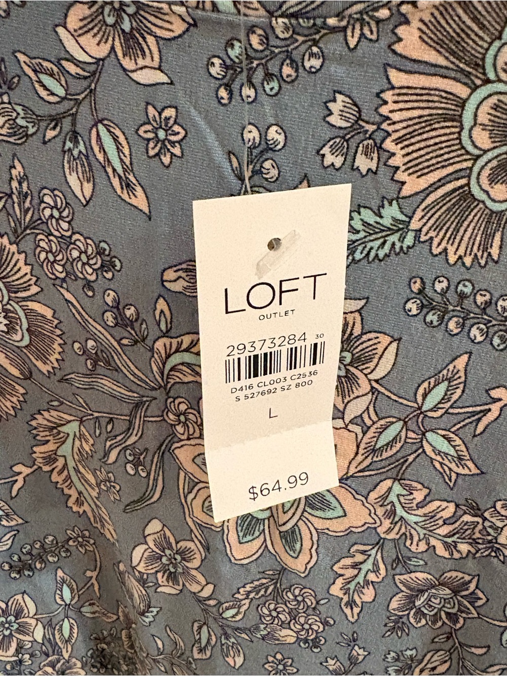 LOFT Dusty Blue Floral Sleeveless Shift Dress NWT - Picture 4 of 7